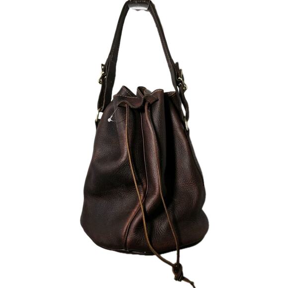 Vintage Gokey Orvis Waxed Leather Field Bag Drawstring Heavy Leather - Picture 3 of 11